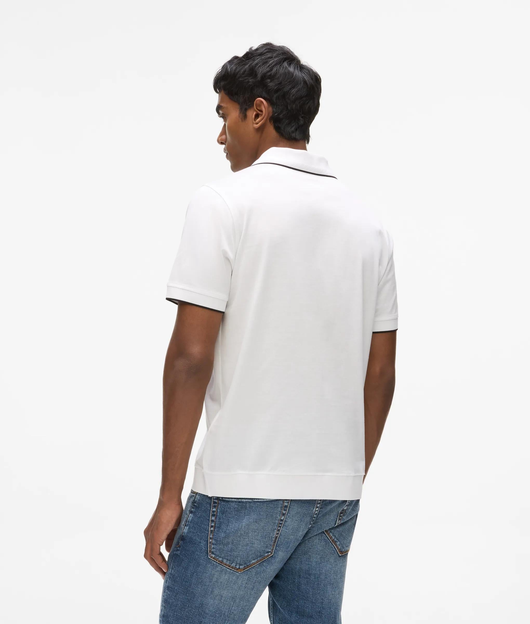 Karl Lagerfeld - Poloshirt Mit Reißverschluss, Herren, Weiss, Größe