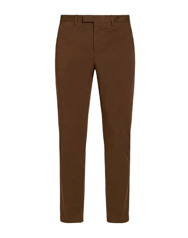 Man Pants Chocolate brown Size 38 Cotton, Elastane