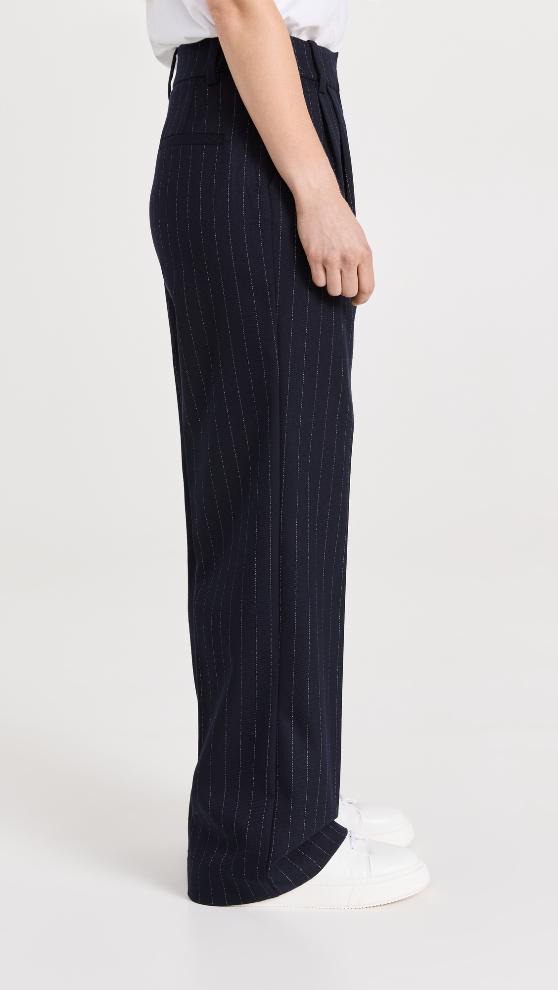 The Favorite Pants Petite Navy Pinstripe