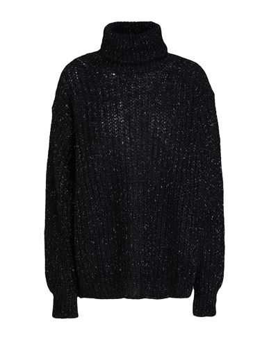 Woman Turtleneck Black Size 4 Polyester, Polyamide, Alpaca wool, Metallic fiber