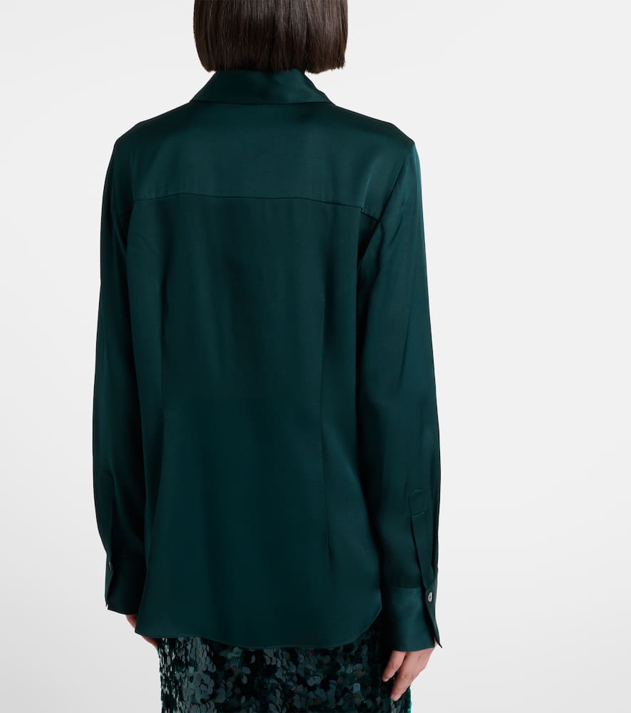 Silk-blend satin shirt