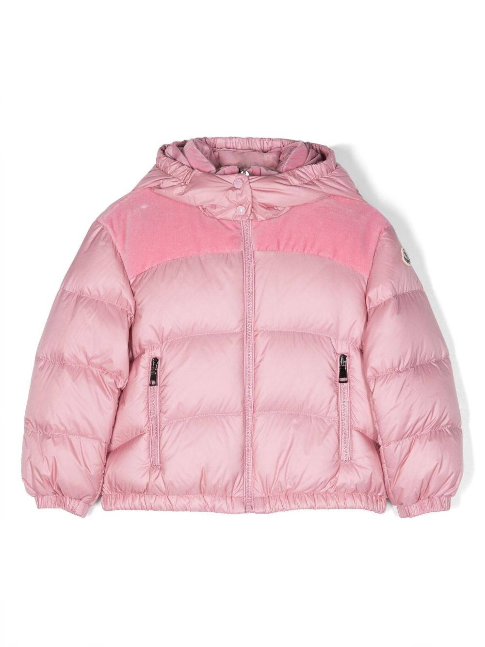 Isa velour-panel padded down jacket - Pink