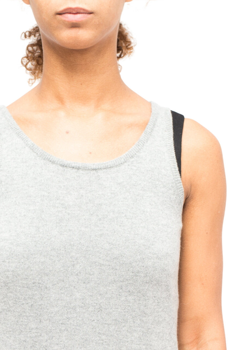 Grey Round Neck Top