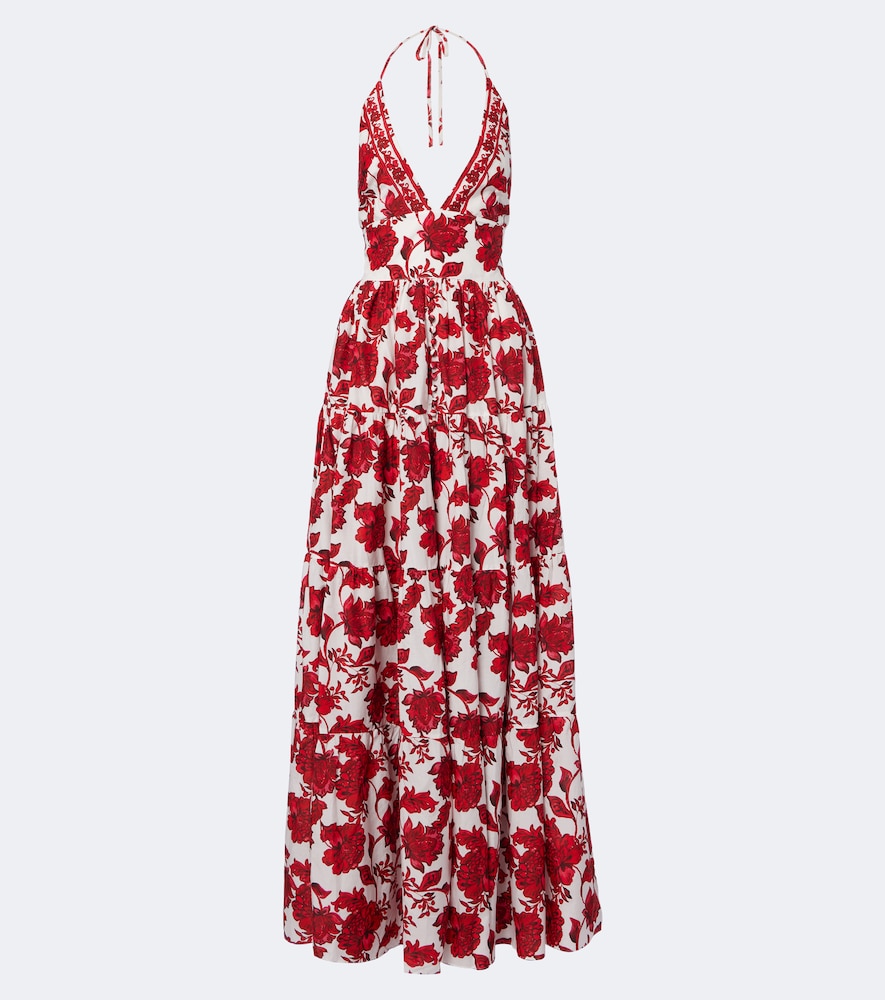 Clover floral cotton and silk maxi dress