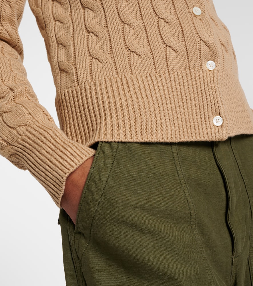 Cable-knit cotton cardigan