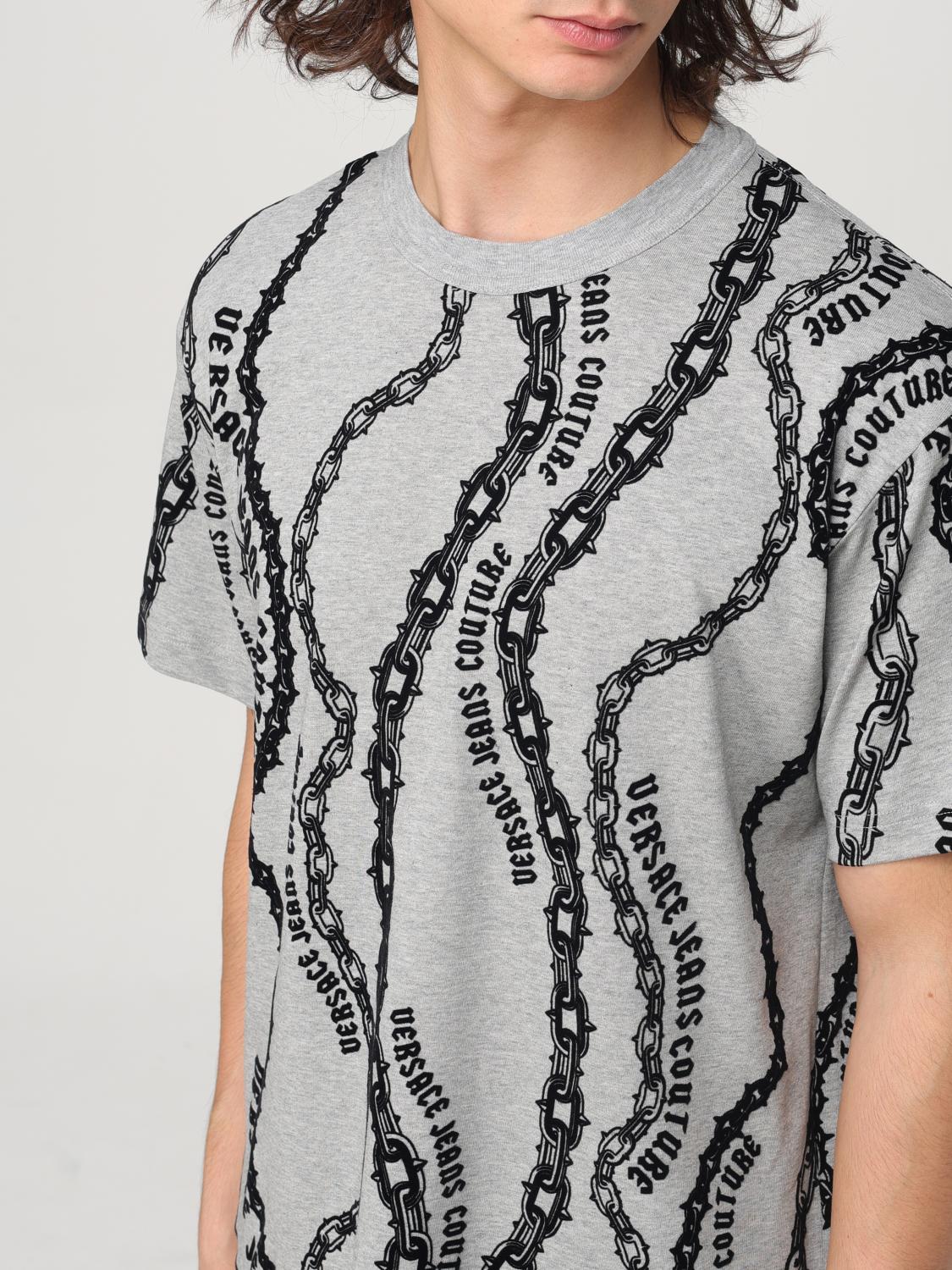 Flocked-logo cotton T-shirt - Black
