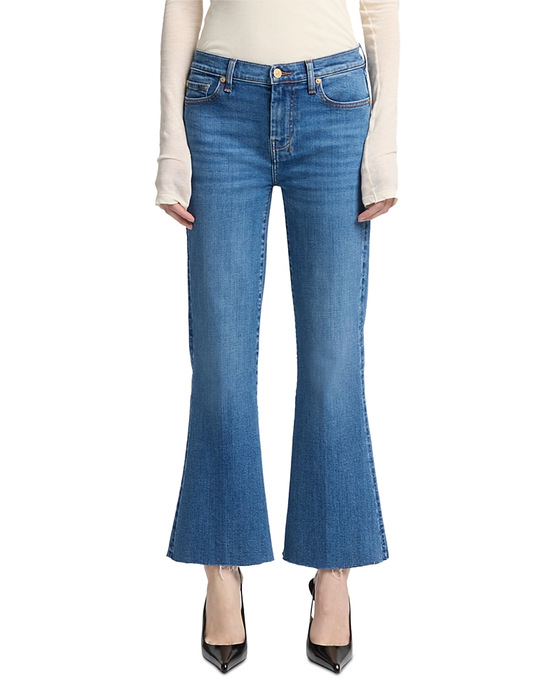 Dojo Mid Rise Cropped Flare Jeans in Yuma
