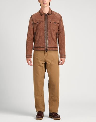 Jacob Cohёn Man Jacket Light brown Size 40 Cow leather