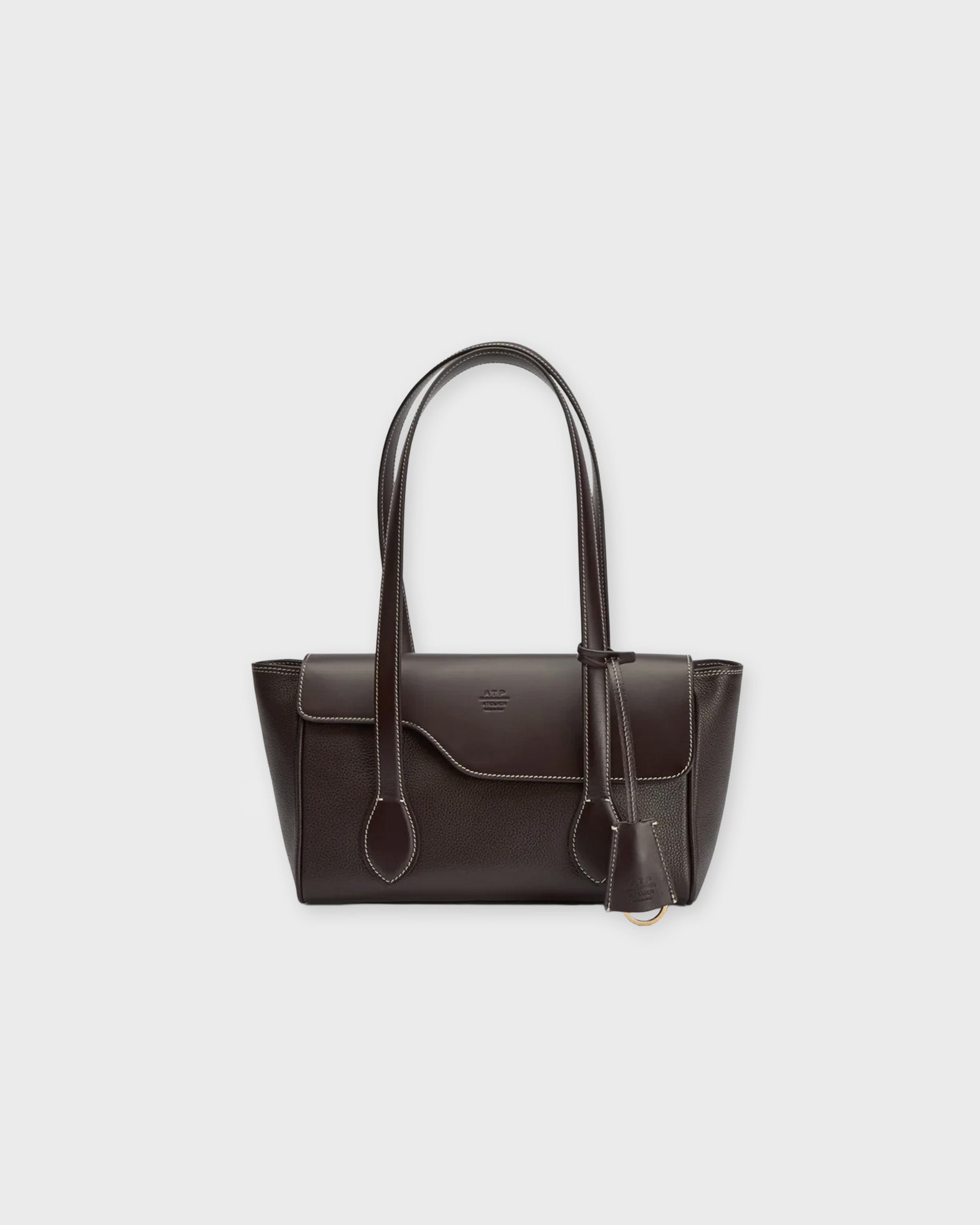ATP Atelier Bag Eira Contrast Stitch Grained Leather Valnöt ONESIZE