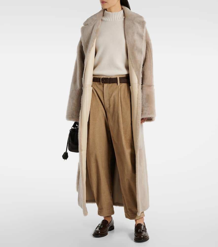 High-rise cotton cropped pants