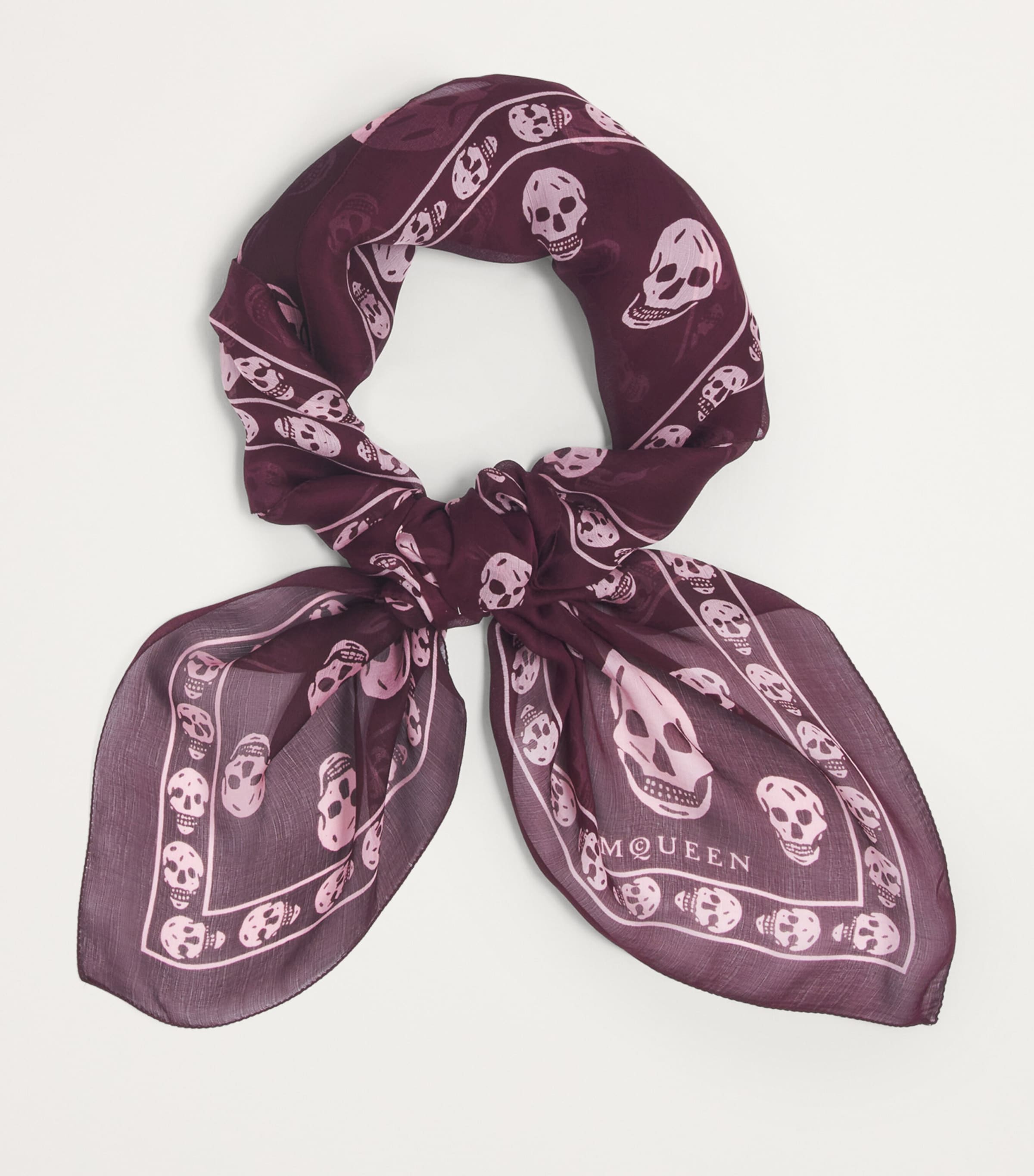 Silk Skull Print Scarf