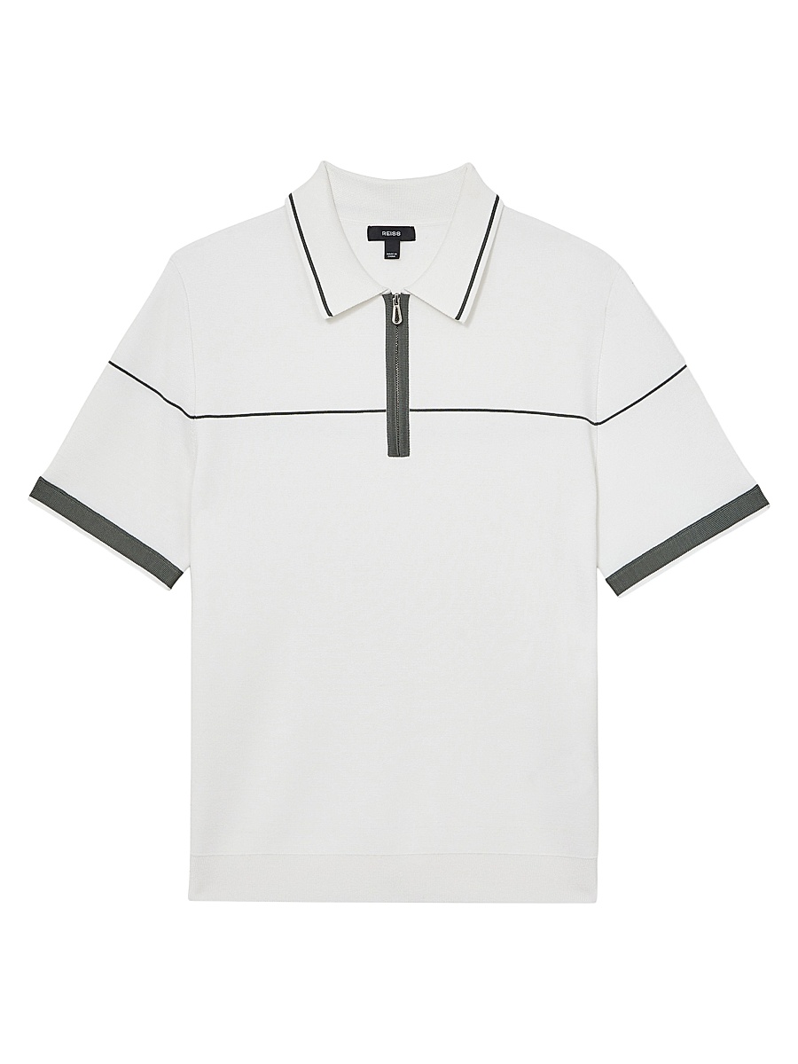 Men's Bradford Half-Zip Polo Shirt - White Green