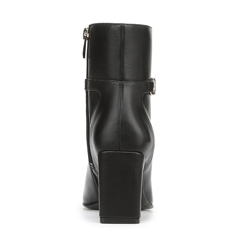 Nanette Ankle Bootie Boots, Black Faux Leather