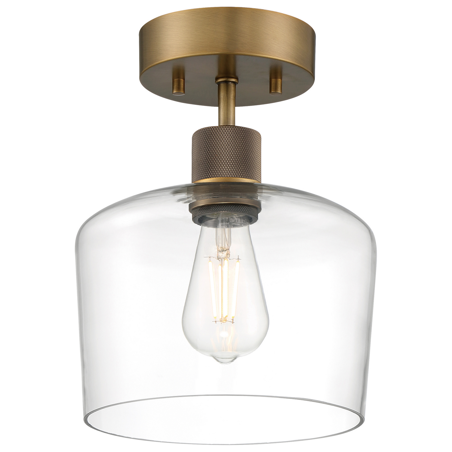 Antique Brushed Brass LED Semi Flush Mount from the Port Nine Chardonnay Collection