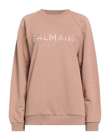 Woman Sweatshirt Light brown Size XL Cotton