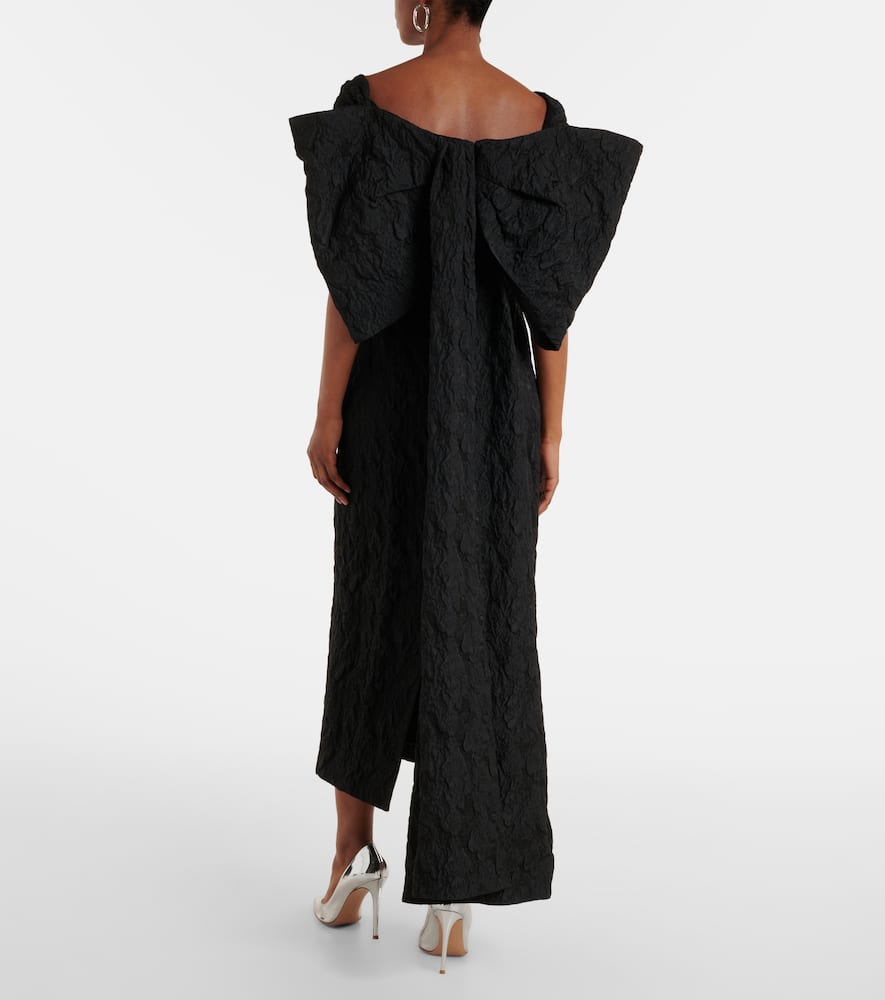 Embroidered cloque jacquard gown
