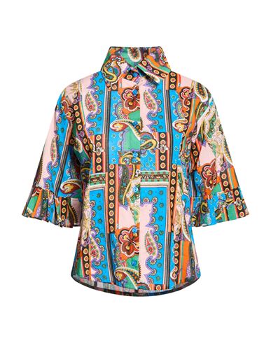 Woman Shirt Blue Size L Cotton