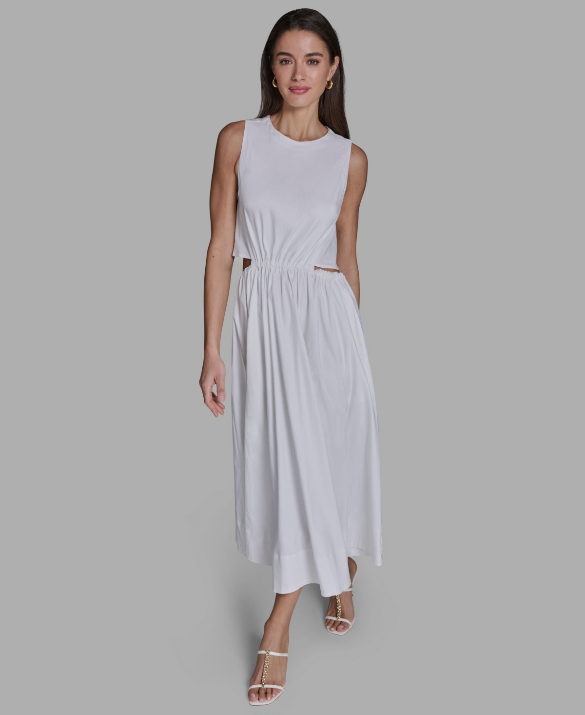 Women's Crewneck Midi Dress - White