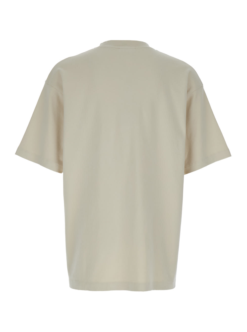 Slogan Classique Beige Classic T-shirt With Logo Print In Cotton Blend Man