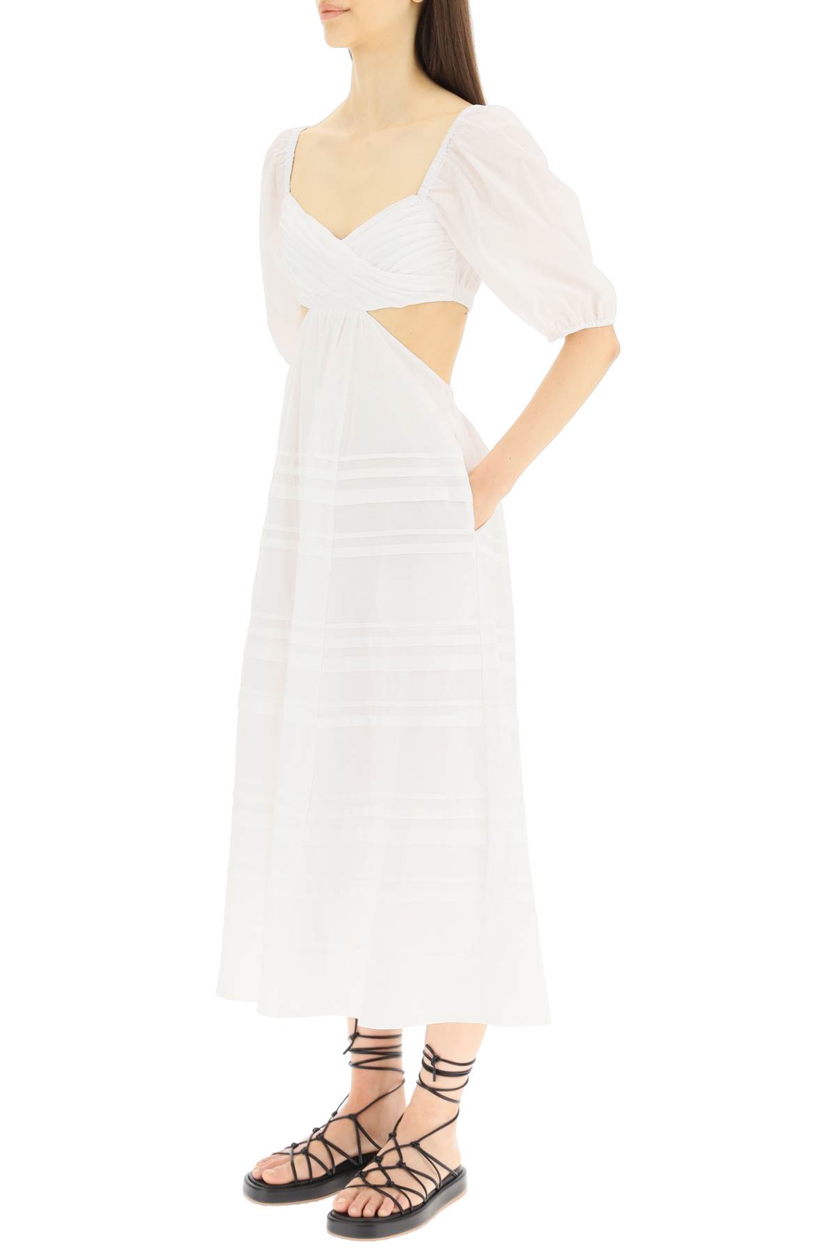 Cut-out tiered midi dress