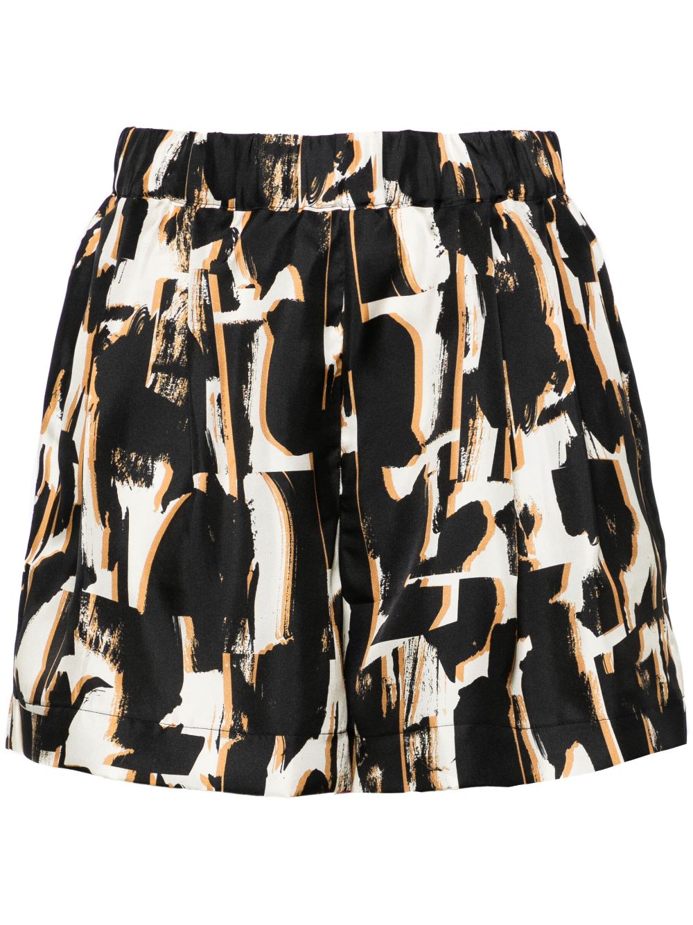 Zurich abstract-print silk shorts - Black