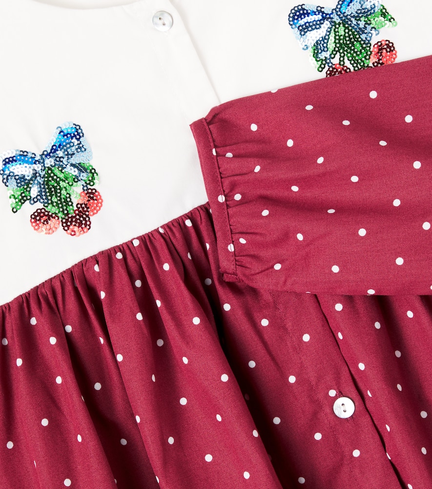 Konges Sløjd Muna polka-dot sequined cotton dress