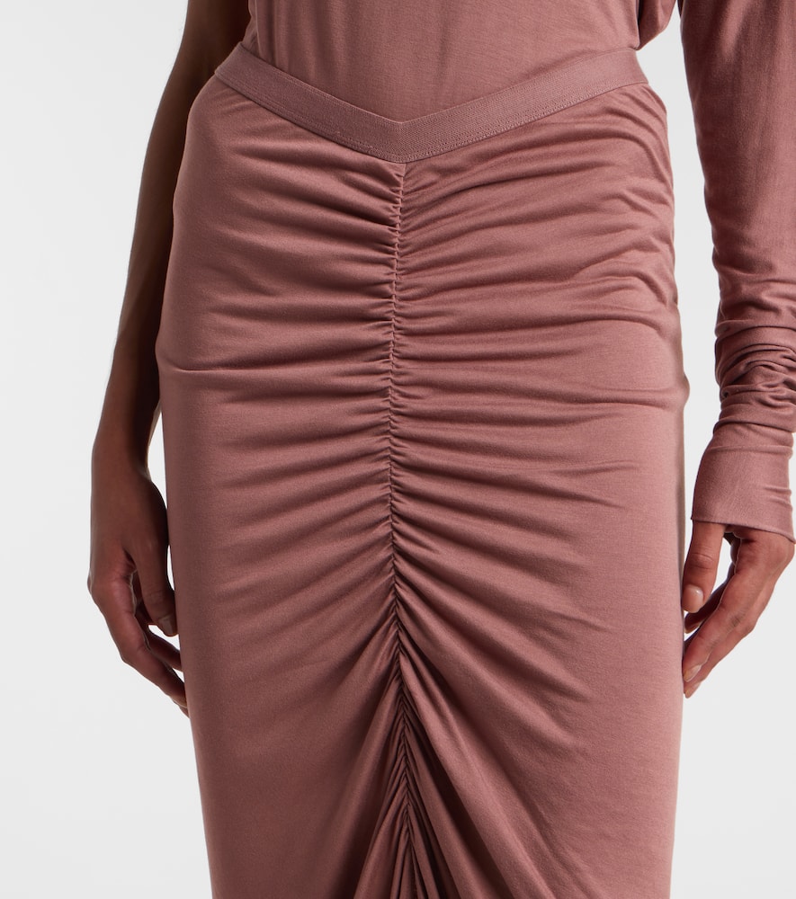 Poppy LS ruched jersey maxi skirt