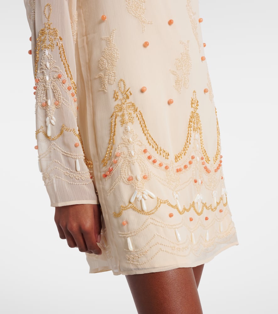 Embellished chiffon minidress