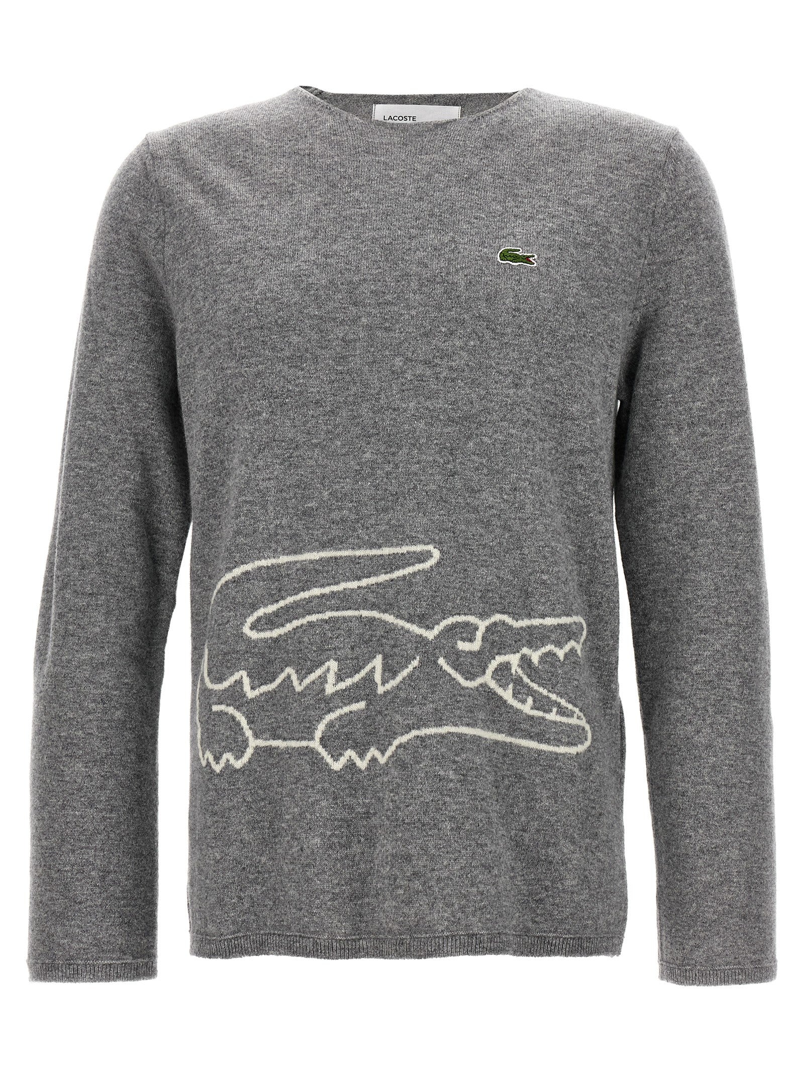 Intarsia Wool Sweater — Gray