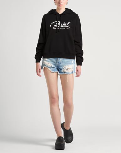 Woman Sweatshirt Black Size XS Cotton, Elastane