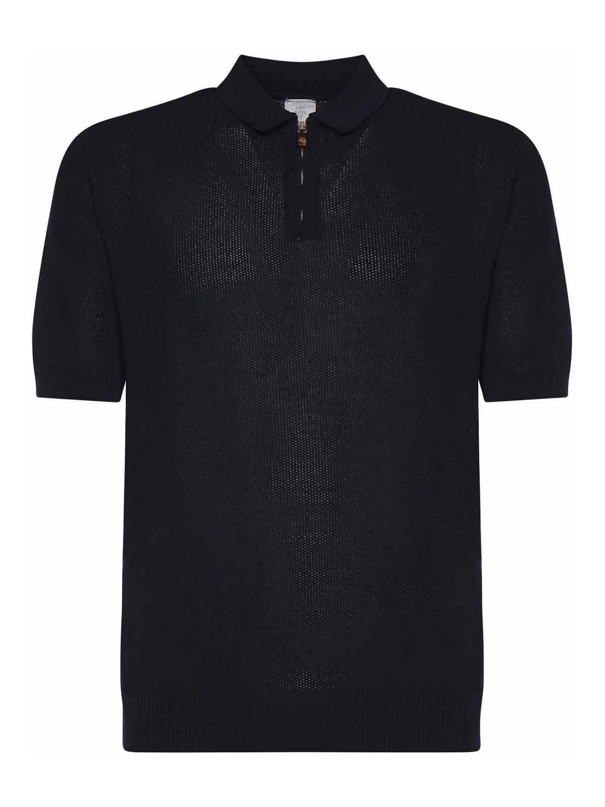 Cotton Zip-up Polo Shirt