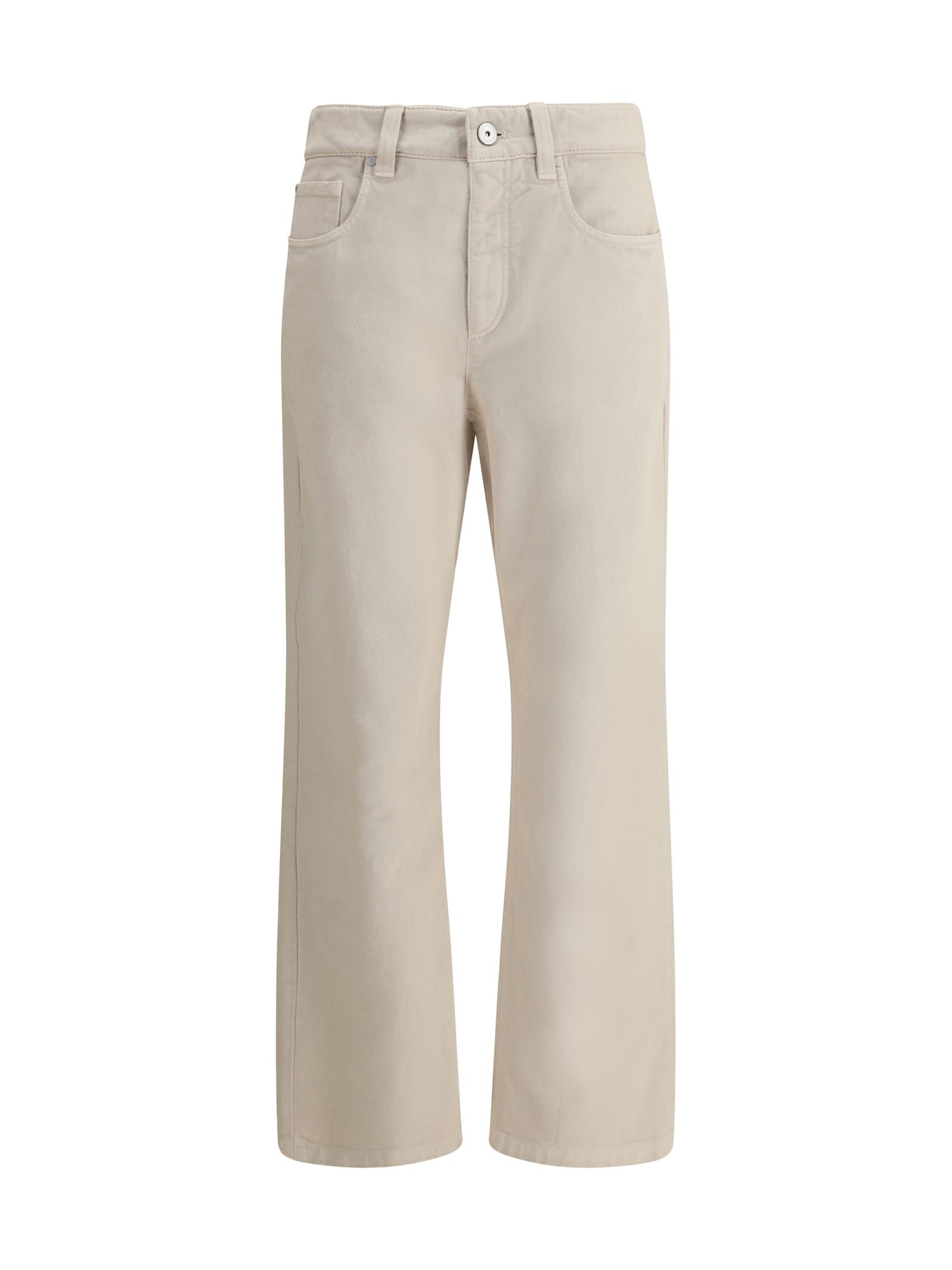 Brunello Cucinelli logo-patch trousers - Neutrals