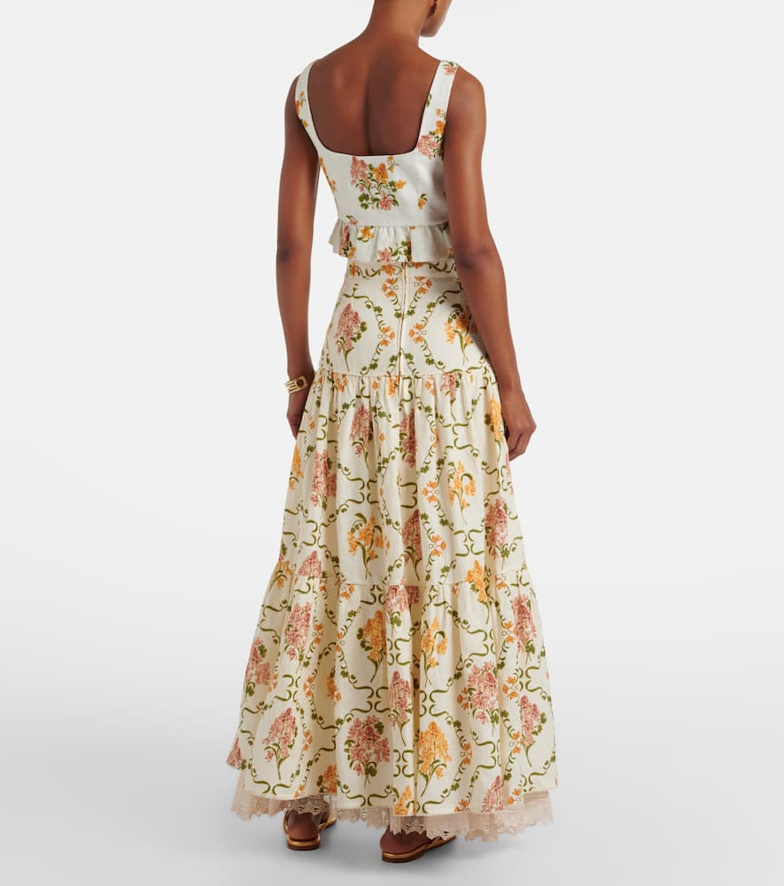 Anis Cordillera floral cotton maxi skirt