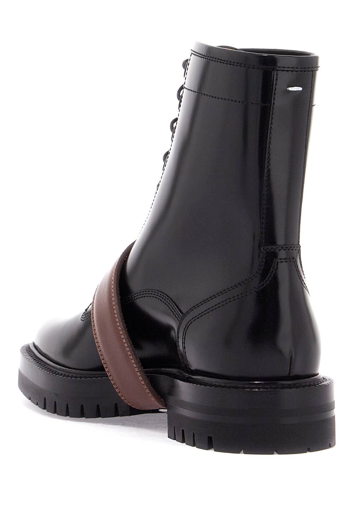 "brushed leather tabi boots