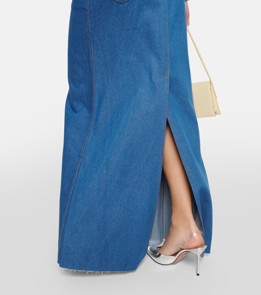 Pilla low-rise denim maxi skirt