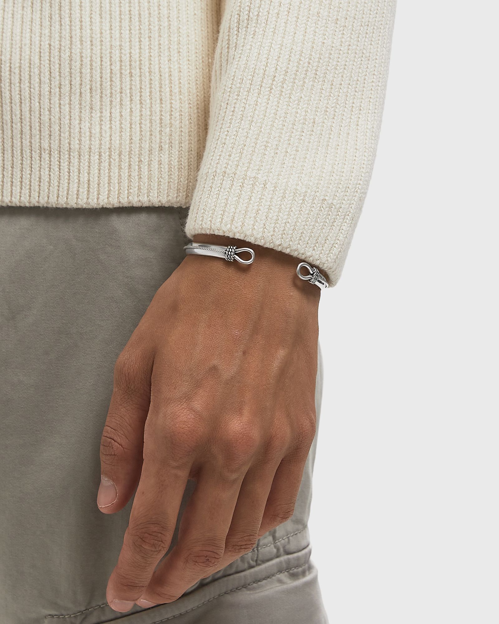 Silver Lasso Bangle silver male Jewellery now available at BSTN