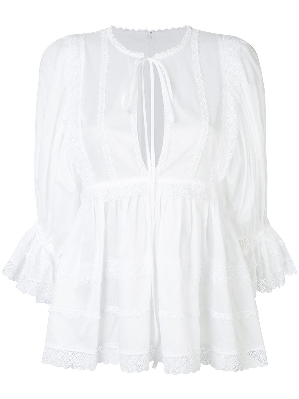 Frill detail tunic - White