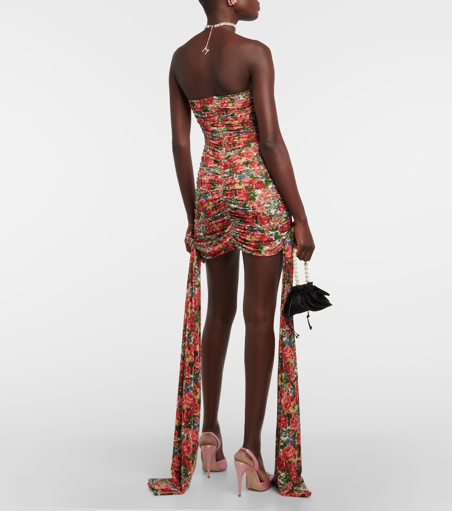 Floral ruched minidress