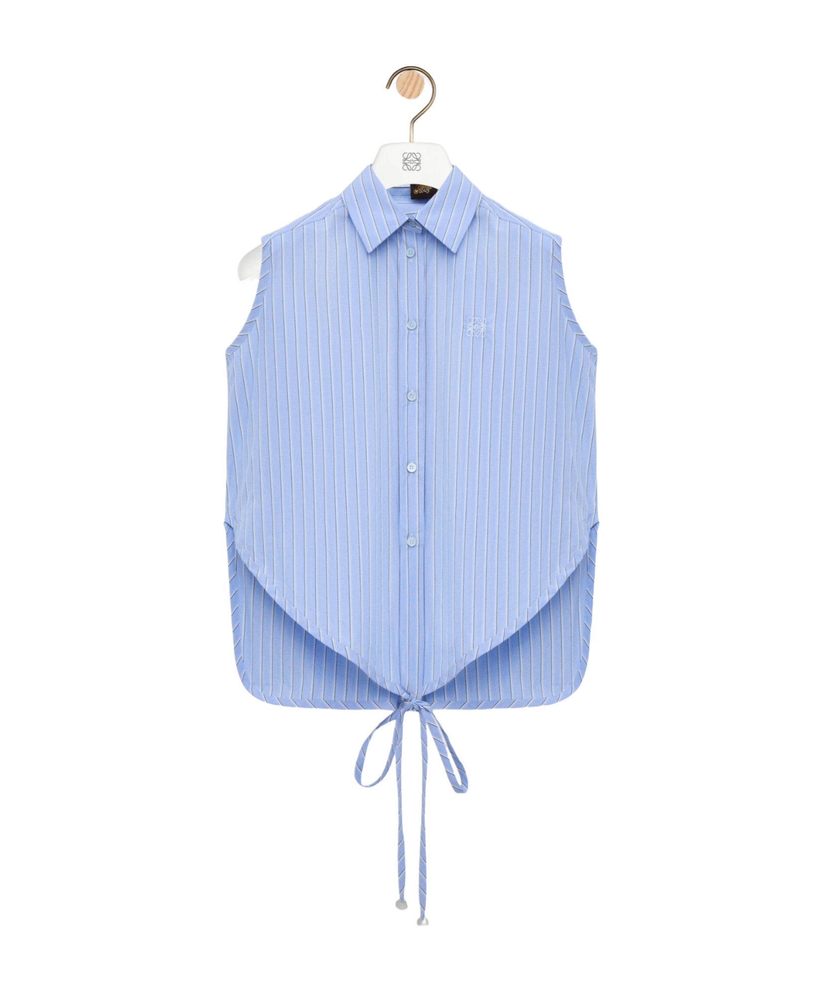 Sleeveless shirt in cotton