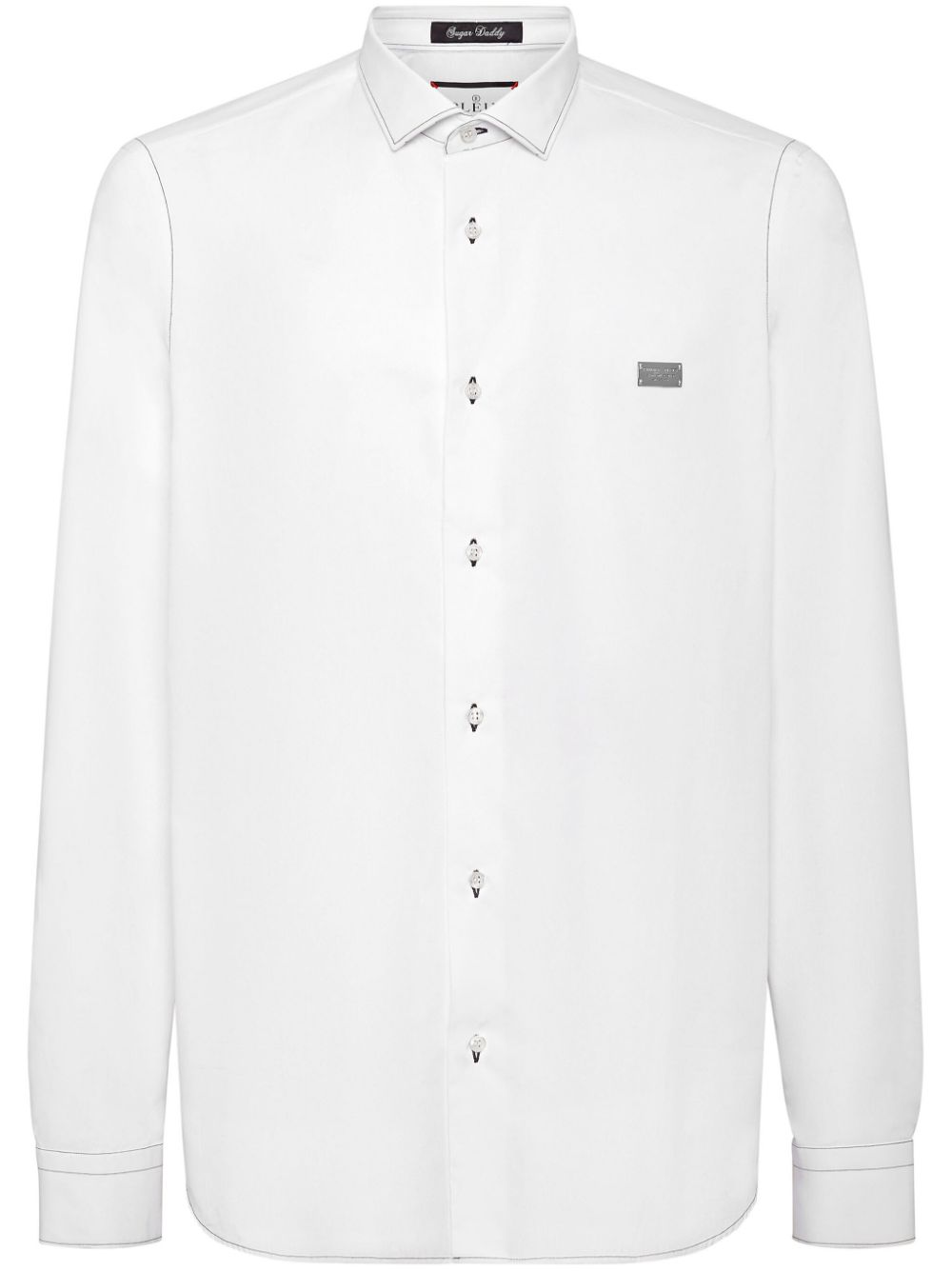 Skull-patch poplin shirt - Black