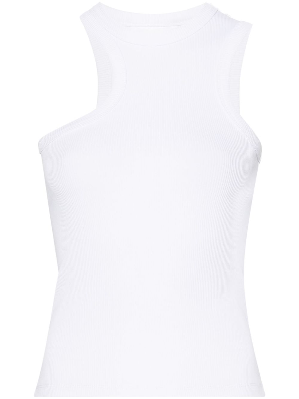 Embroidered-monogram top - White