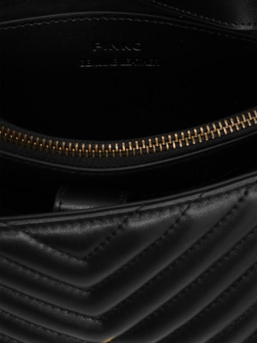 Love quilted top-handle bag - Black