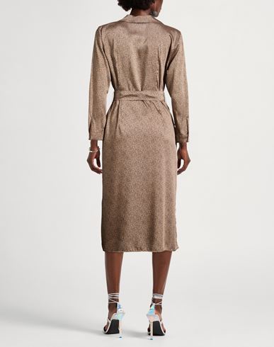 Woman Midi dress Sand Size 6 Polyester
