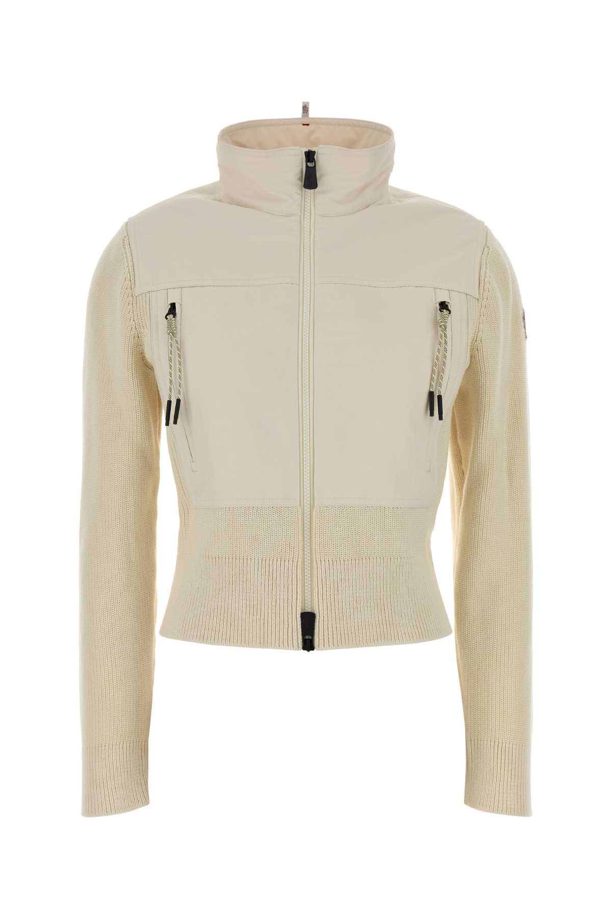 Cotton-Blend Hybrid Jacket — Beige