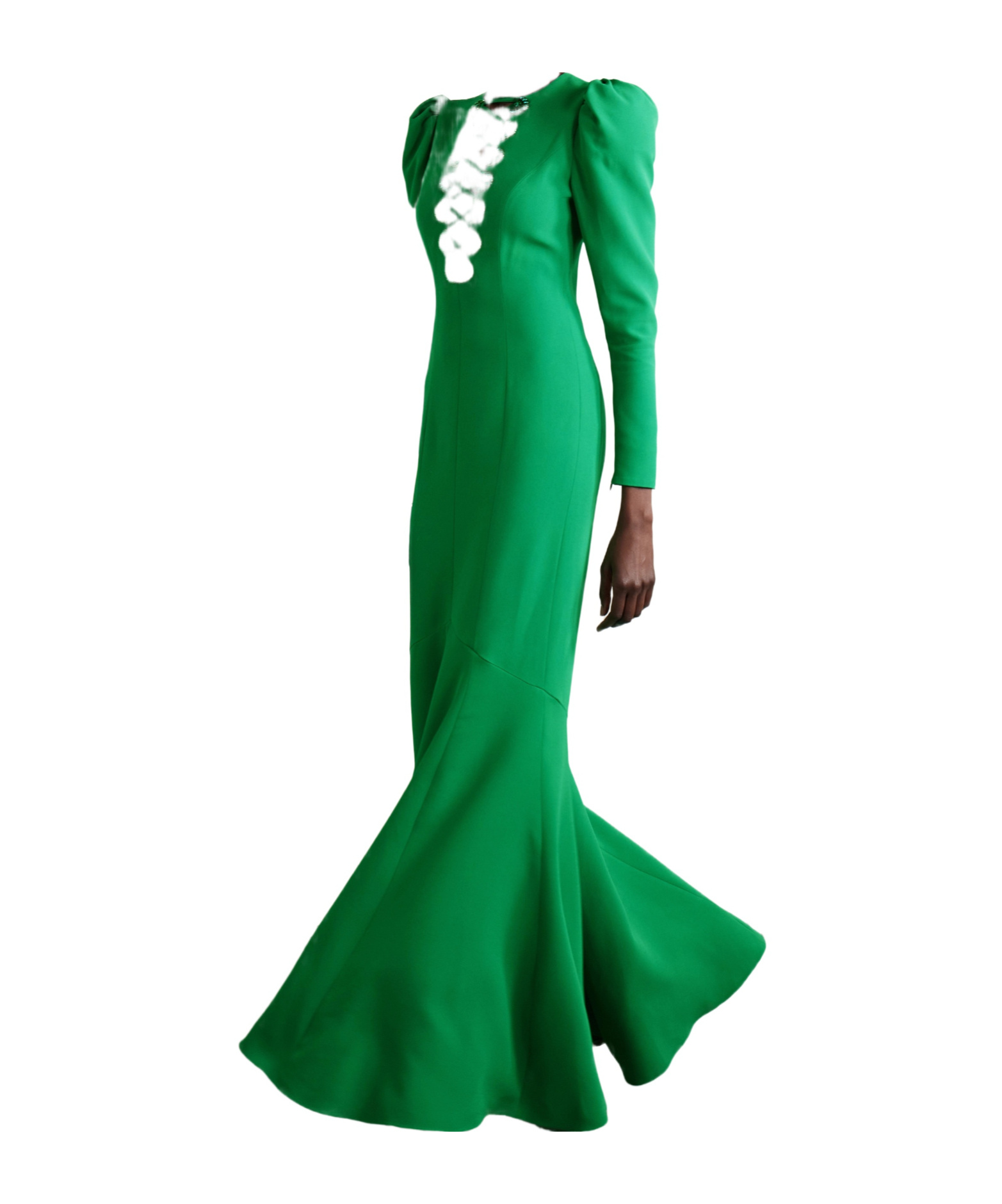 A crepe dress decorated with crystal straps