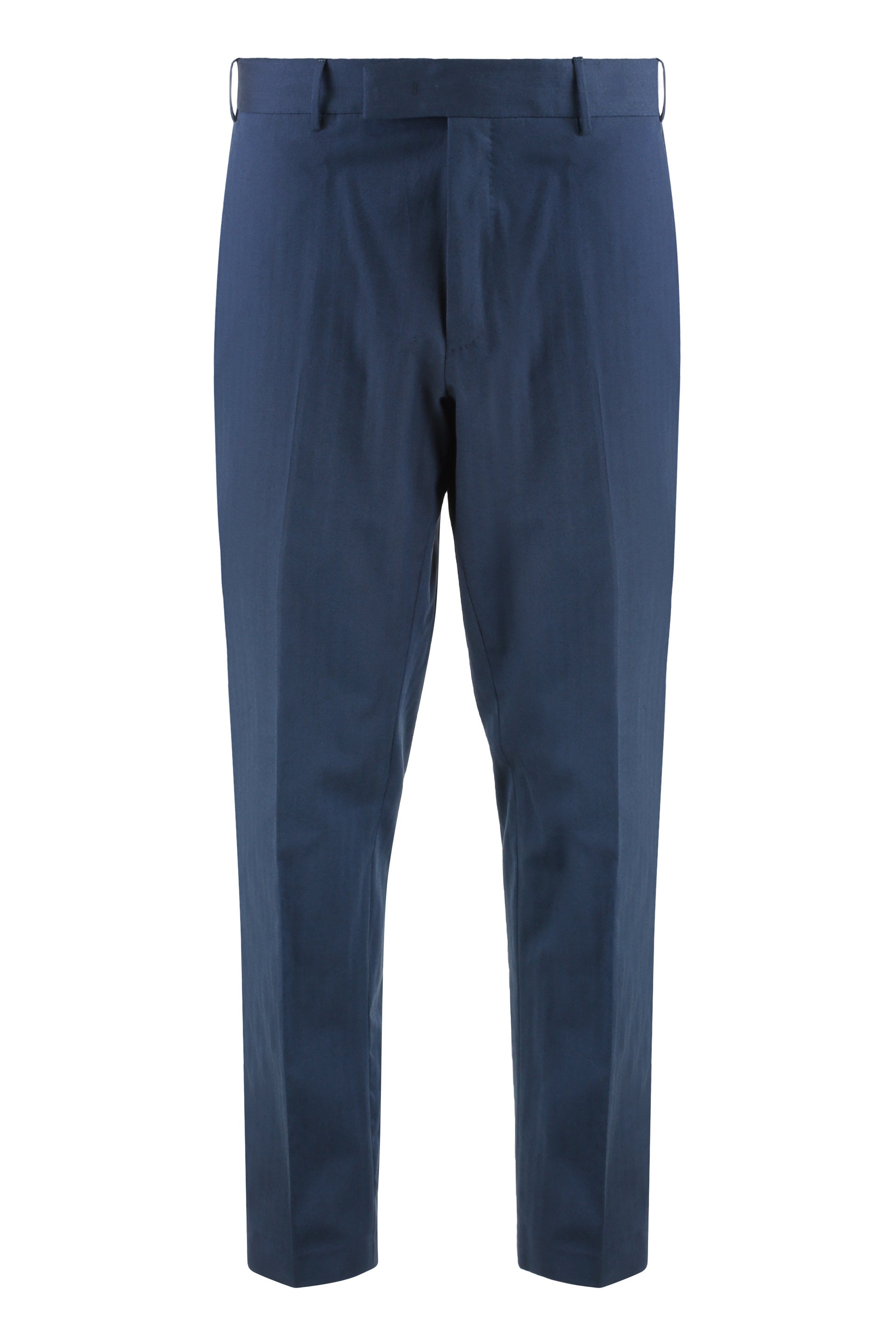 Silk-Cotton Slim-Fit Trousers with Two Back Welt Pockets