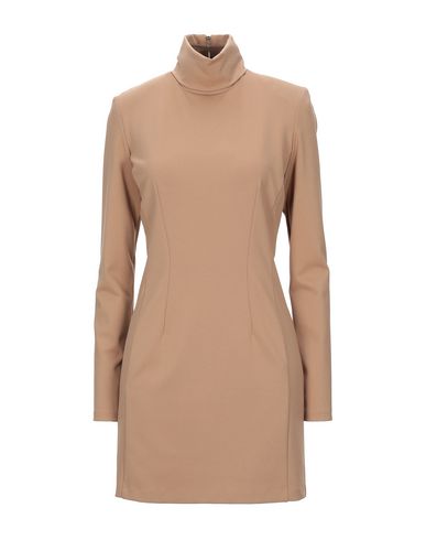 Woman Mini dress Sand Size 4 Viscose, Polyester, Elastane