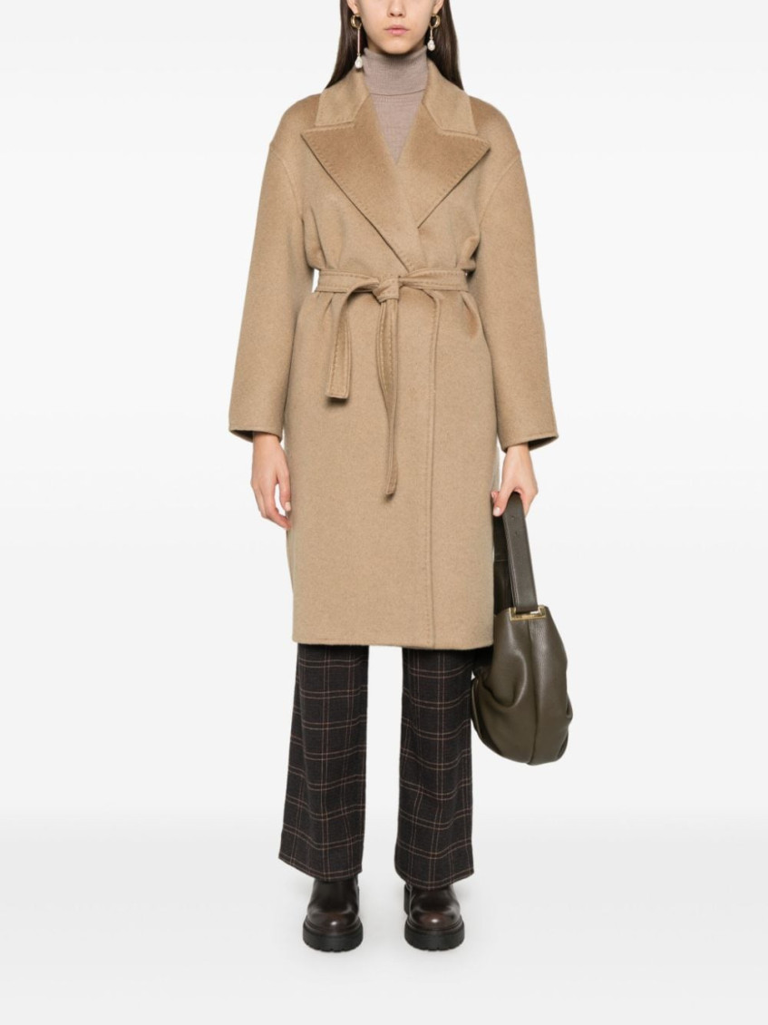 Beige Mid Length Trench Coat