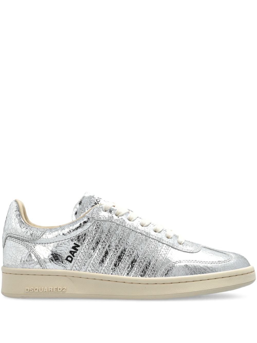 Metallic-leather sneakers - Silver