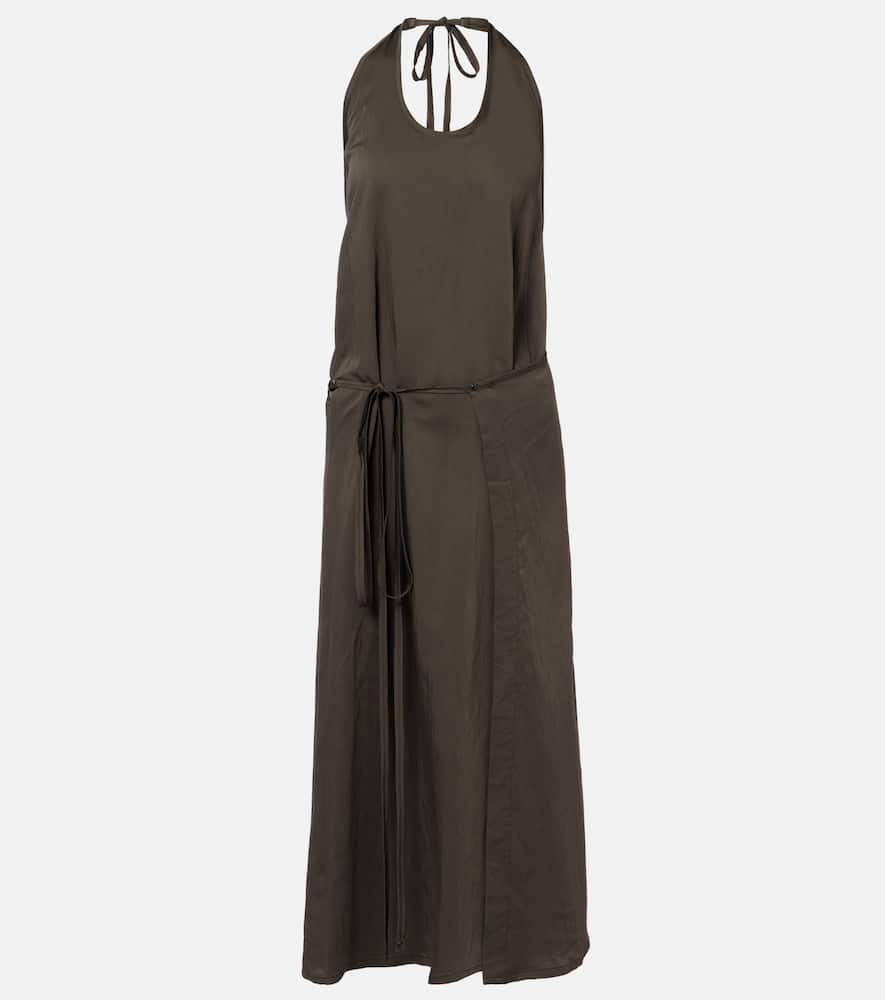 Apron gathered midi dress